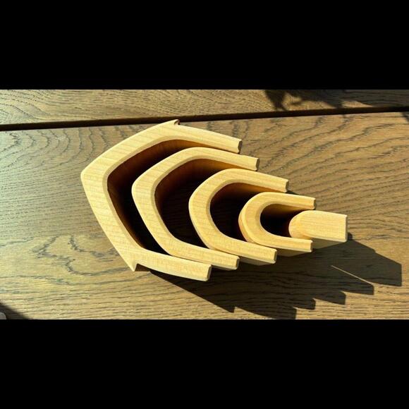 Grimm’s Wooden Toys- Monochrome Nesting House 93070 - Picture 2 of 5